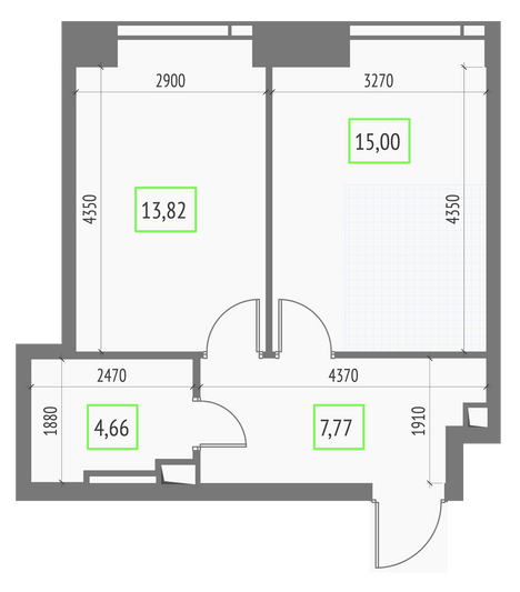 Продажа 1-комнатной квартиры 41,3 м², 32/57 этаж