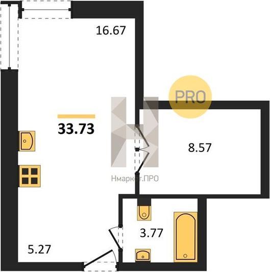 Продажа 1-комнатной квартиры 33,7 м², 10/25 этаж