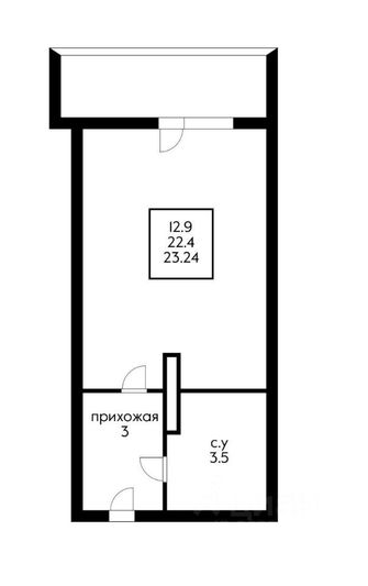 Продажа квартиры-студии 23 м², 13/20 этаж