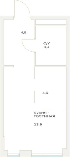 Продажа квартиры-студии 27,4 м², 6/23 этаж