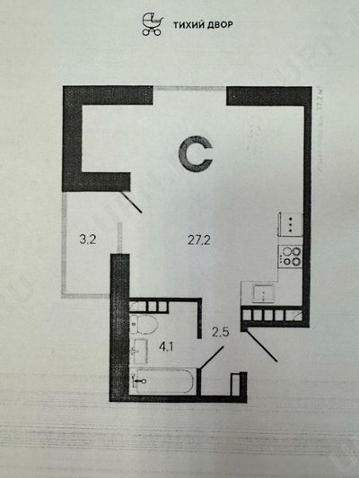 Продажа 1-комнатной квартиры 35 м², 2/25 этаж