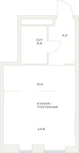 Продажа квартиры-студии 29 м², 9/23 этаж