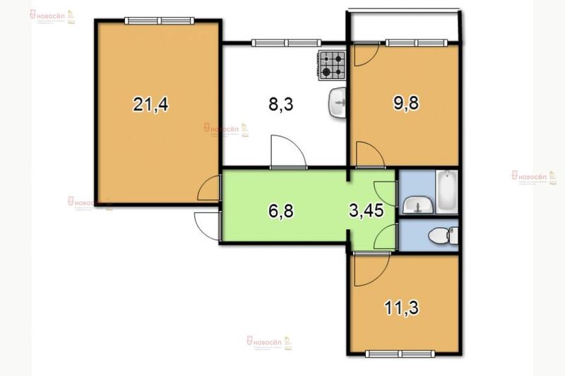 Аренда 3-комнатной квартиры 66 м², 9/16 этаж