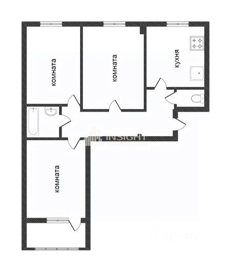 Продажа 3-комнатной квартиры 67,3 м², 2/9 этаж