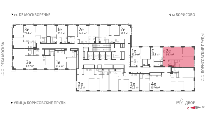 Продажа 2-комнатной квартиры 64,3 м², 38/52 этаж