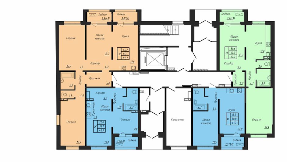 Продажа 2-комнатной квартиры 40,9 м², 1/17 этаж