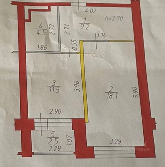 Продажа 2-комнатной квартиры 43,3 м², 6/6 этаж