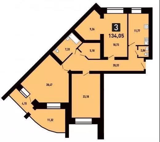 Продажа 3-комнатной квартиры 137,5 м², 2/12 этаж