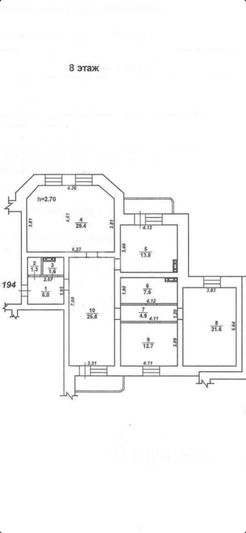 Продажа 3-комнатной квартиры 123,7 м², 8/16 этаж