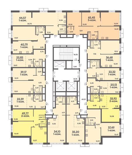 Продажа 1-комнатной квартиры 44,6 м², 24/24 этаж