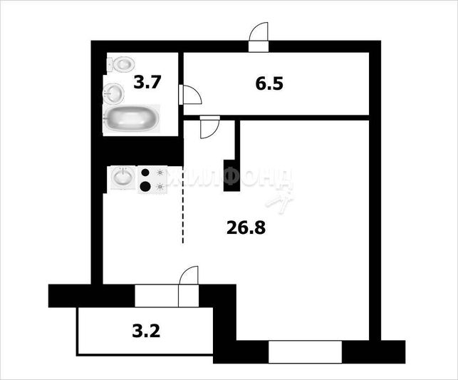 Продажа 1-комнатной квартиры 37 м², 4/19 этаж
