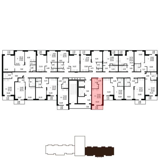 Продажа квартиры-студии 23,7 м², 2/11 этаж