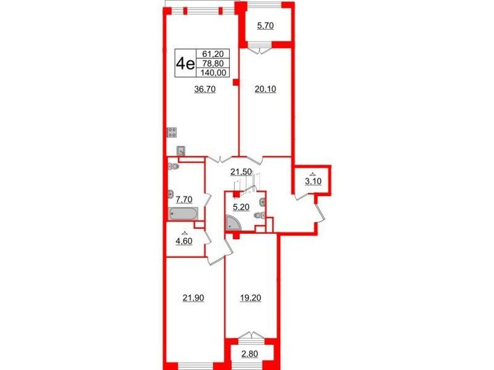 Продажа 3-комнатной квартиры 140 м², 6/6 этаж