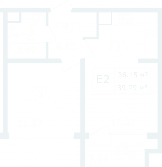 Продажа 1-комнатной квартиры 39,8 м², 11/12 этаж