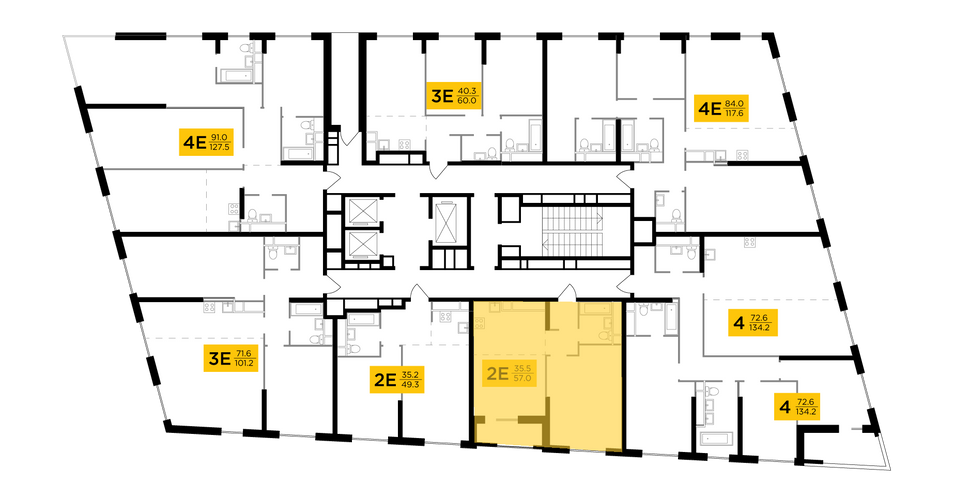 Продажа 2-комнатной квартиры 57 м², 28/29 этаж