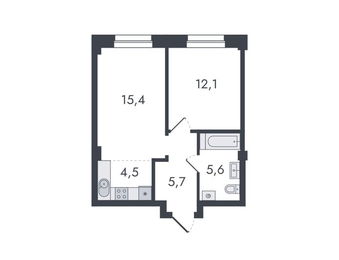 Продажа 2-комнатной квартиры 43,3 м², 16/16 этаж