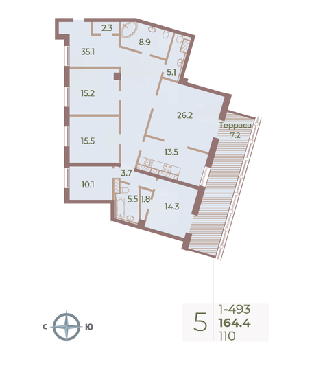 Продажа многокомнатной квартиры 164,4 м², 9/9 этаж