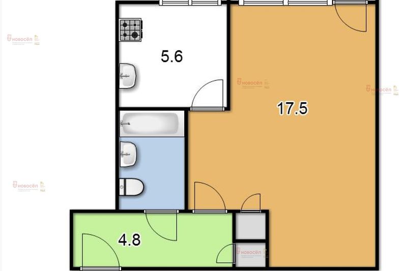 Продажа 1-комнатной квартиры 31,6 м², 1/5 этаж
