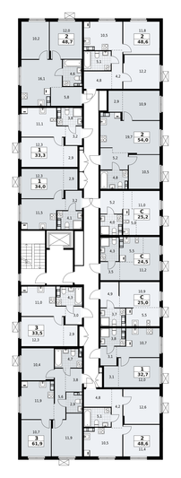 Продажа 3-комнатной квартиры 61,9 м², 8/9 этаж