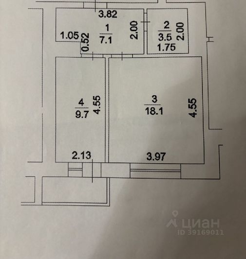 Продажа 1-комнатной квартиры 38,4 м², 7/12 этаж