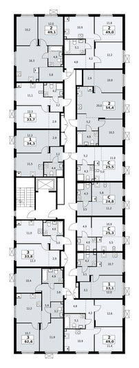 Продажа 3-комнатной квартиры 62,6 м², 2/9 этаж