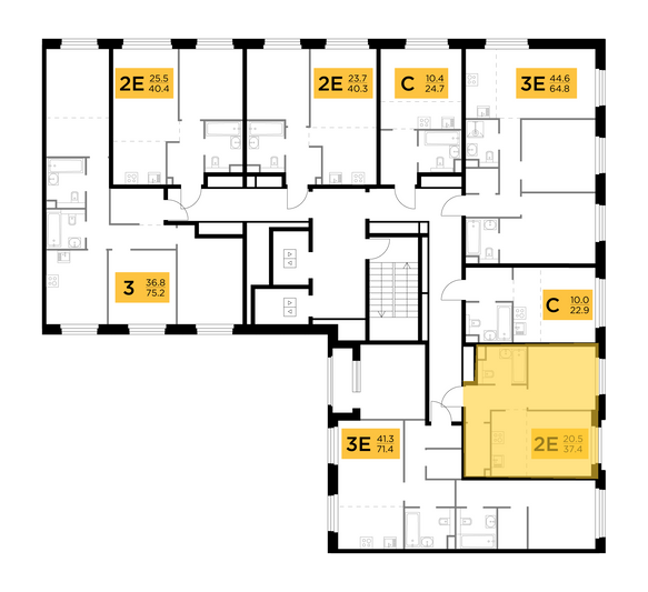 Продажа 2-комнатной квартиры 37,4 м², 13/20 этаж