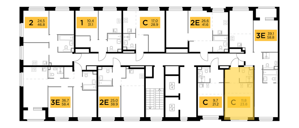 Продажа квартиры-студии 23,8 м², 14/20 этаж