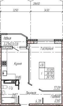 Продажа 1-комнатной квартиры 40 м², 15/18 этаж