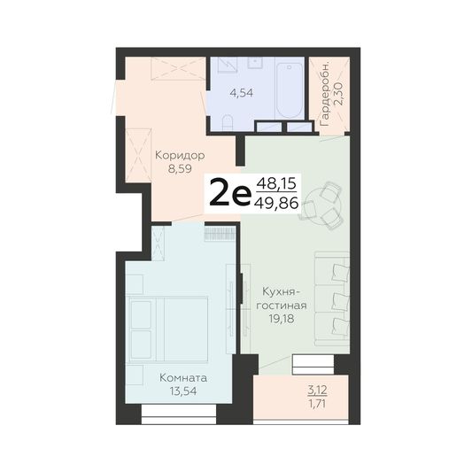 Продажа 2-комнатной квартиры 49,9 м², 16/24 этаж