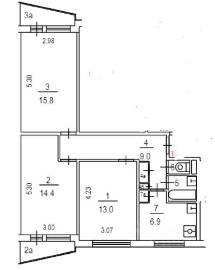 Продажа 2 комнат, 40,4 м², 7/10 этаж