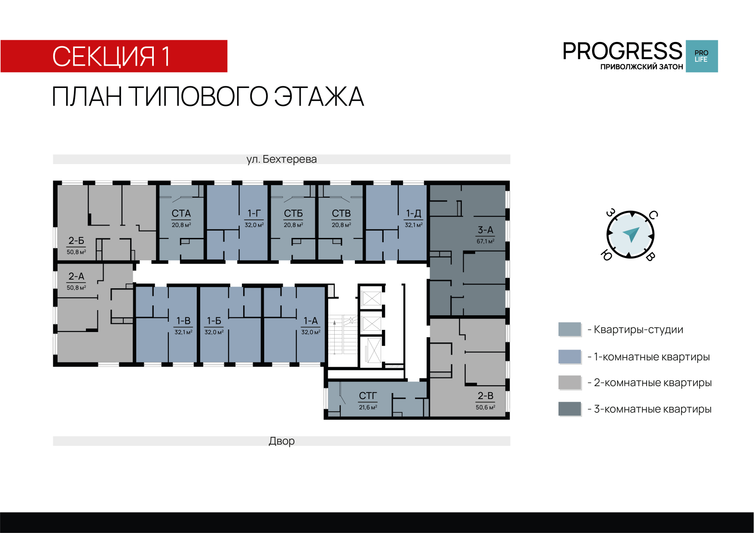 Продажа 1-комнатной квартиры 32,1 м², 3/24 этаж