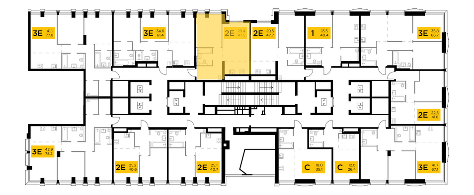 Продажа 2-комнатной квартиры 47,5 м², 5/32 этаж