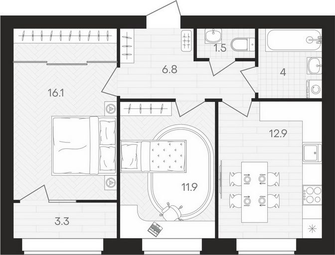 Продажа 2-комнатной квартиры 56,5 м², 8/10 этаж