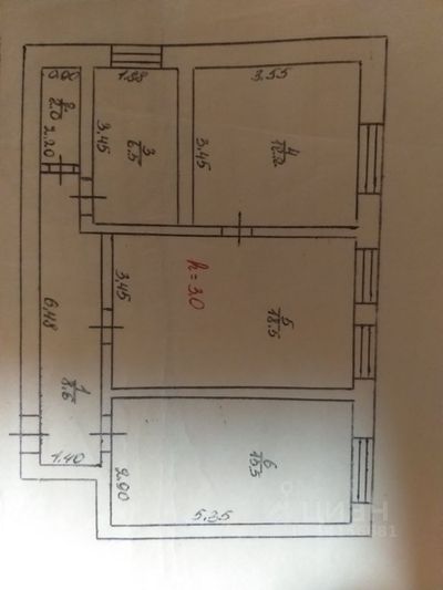 Продажа 3-комнатной квартиры 65 м², 2/2 этаж