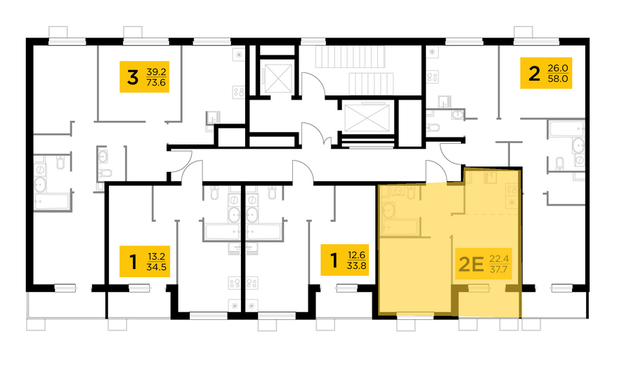 Продажа 2-комнатной квартиры 37,7 м², 5/14 этаж