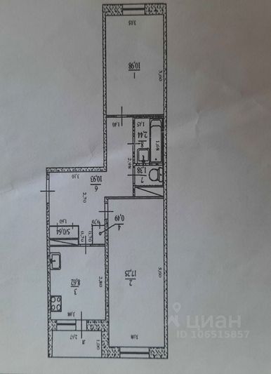 Продажа 2-комнатной квартиры 54,1 м², 4/5 этаж