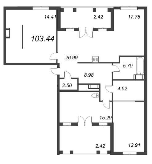 Продажа 4-комнатной квартиры 103,4 м², 9/10 этаж