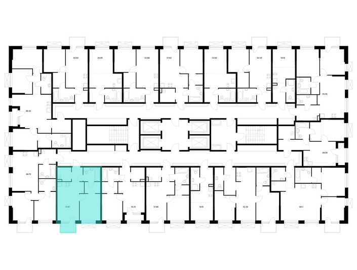 Продажа 1-комнатной квартиры 37,9 м², 22/24 этаж