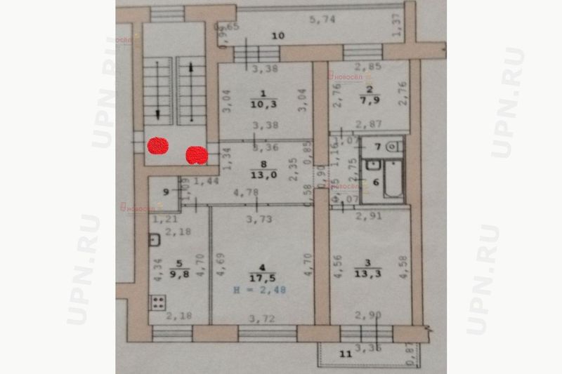 Продажа 4-комнатной квартиры 77 м², 4/6 этаж