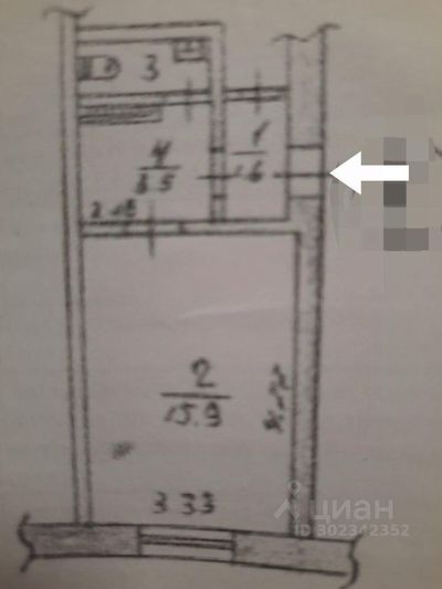 Продажа квартиры-студии 22,3 м², 2/2 этаж