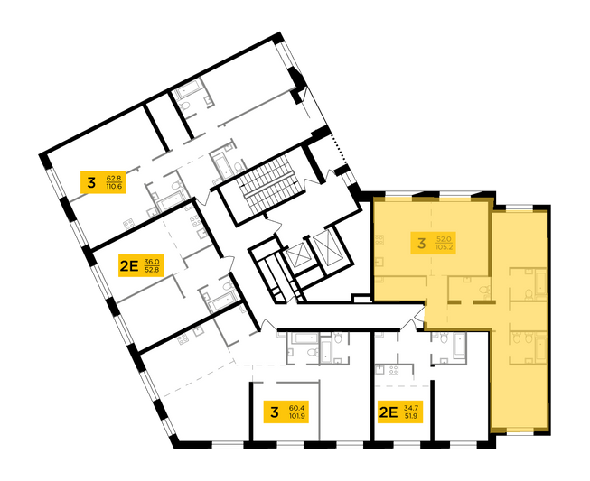 Продажа 3-комнатной квартиры 105,2 м², 14/16 этаж
