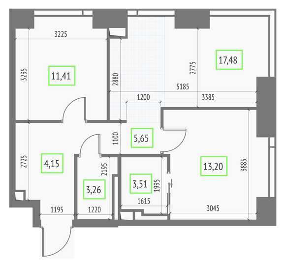 Продажа 2-комнатной квартиры 58,7 м², 38/57 этаж
