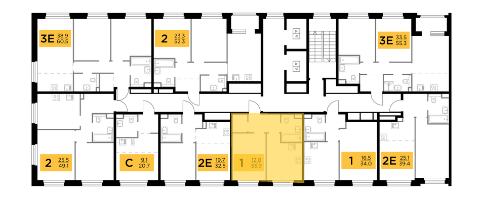Продажа 1-комнатной квартиры 33,9 м², 14/20 этаж
