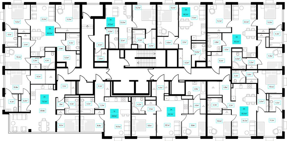 Продажа 3-комнатной квартиры 83 м², 14/23 этаж