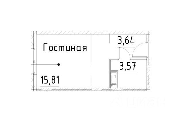 Продажа квартиры-студии 23 м², 3/24 этаж
