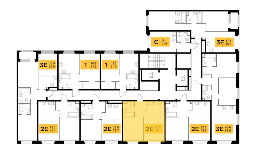 Продажа 2-комнатной квартиры 41,4 м², 3/23 этаж