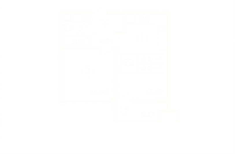 Продажа 1-комнатной квартиры 40,1 м², 5/7 этаж