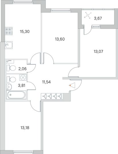 Продажа 3-комнатной квартиры 74,4 м², 2/8 этаж