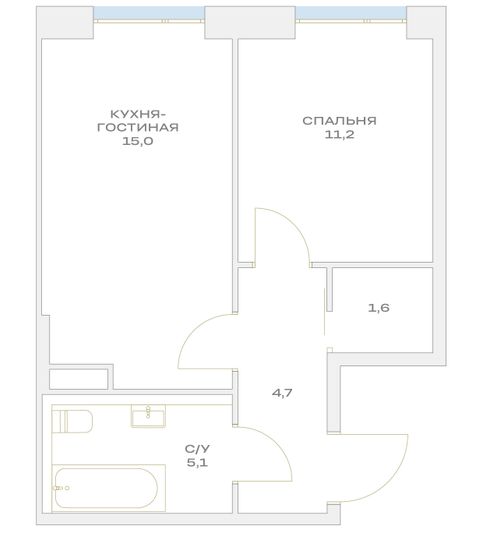 Продажа 1-комнатной квартиры 37,6 м², 7/23 этаж