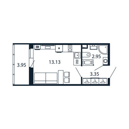 Продажа квартиры-студии 20,5 м², 3/13 этаж